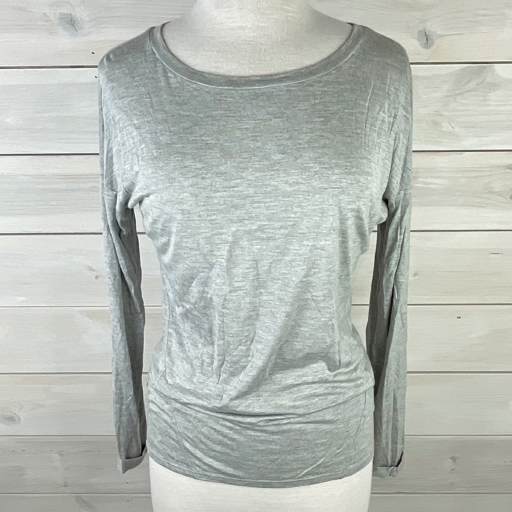 David Lerner Grey Modern Long Sleeve T-Shirt - NWT